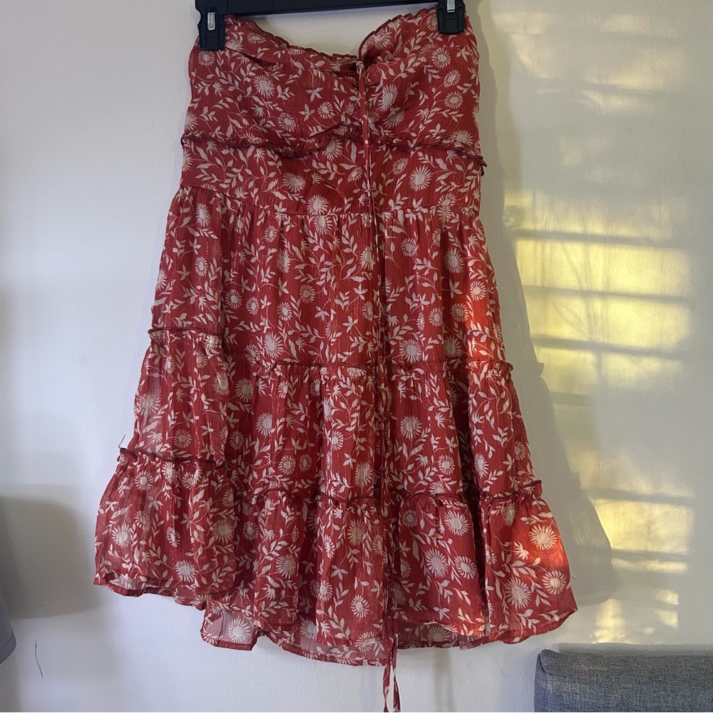 Francesca's Collections Red Floral Mini Dress
